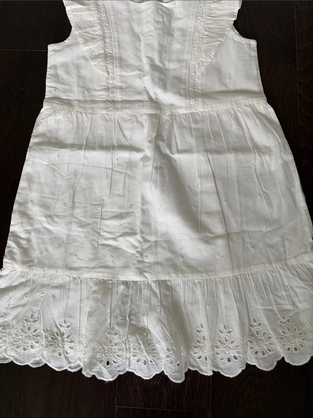 GAP Kids Girls White Eyelet Ruffle Dress NWT Small S 6-7